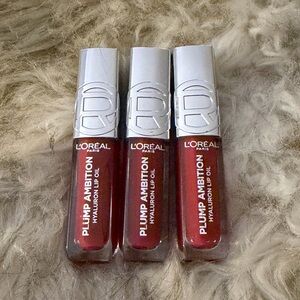 ‼️SET OF 3 ‼️ L'Oreal Paris Plump Ambition Hyaluron Lip Oil, Cherry Cherie 390